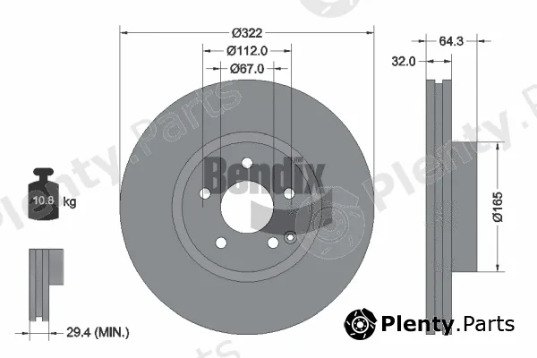 BENDIX Braking BDS1263HC — Brake Disc