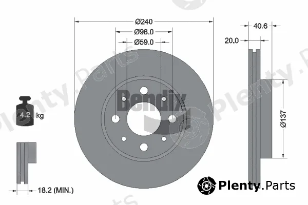 BENDIX Braking BDS1085 — Brake Disc