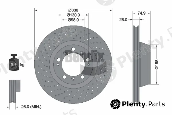 BENDIX Braking BDS2326LHC — Brake Disc