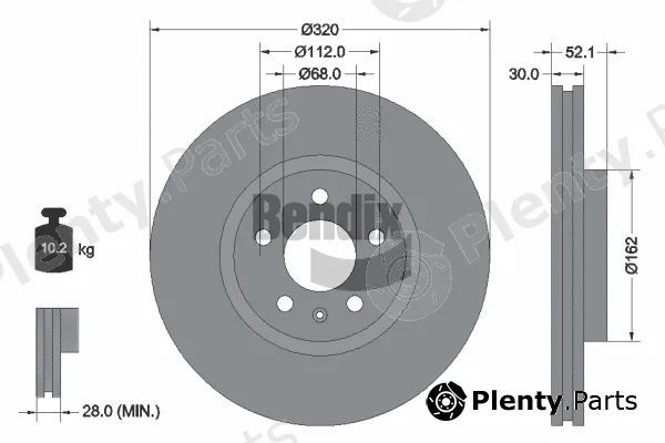 BENDIX Braking BDS1142HC — Brake Disc