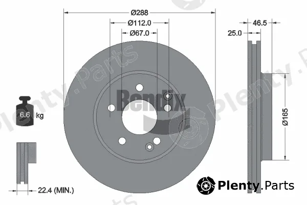 BENDIX Braking BDS1054HC — Brake Disc