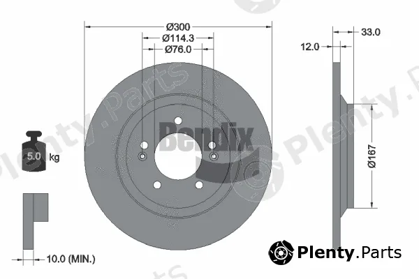 BENDIX Braking BDS2161 — Brake Disc
