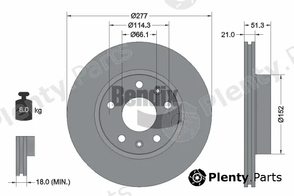 BENDIX Braking BDS1352 — Brake Disc