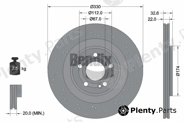 BENDIX Braking BDS2168HC — Brake Disc