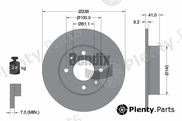 BENDIX Braking BDS1135 — Brake Disc