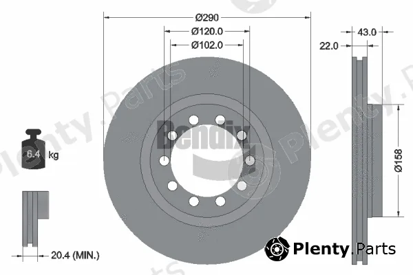 BENDIX Braking BDS1808 — Brake Disc