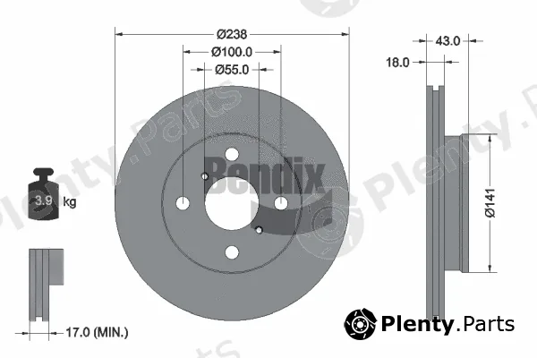 BENDIX Braking BDS1982 — Brake Disc