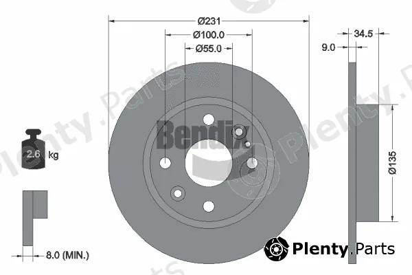 BENDIX Braking BDS2113 — Brake Disc