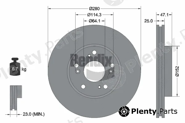 BENDIX Braking BDS2100 — Brake Disc