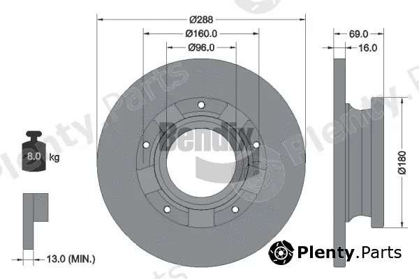 BENDIX Braking BDS2235 — Brake Disc
