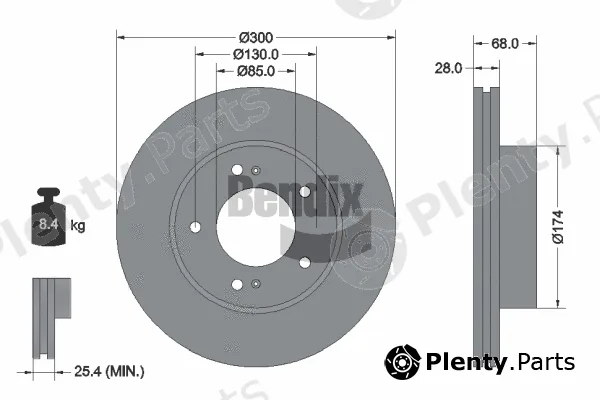 BENDIX Braking BDS2048 — Brake Disc