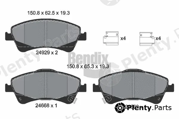 BENDIX Braking BPD1238 — Brake Pad Set, disc brake