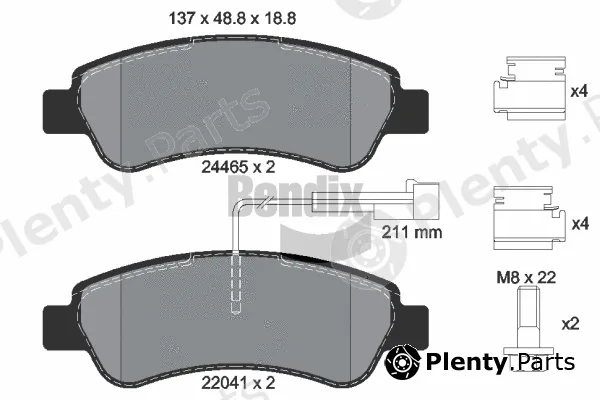 BENDIX Braking BPD1025 — Brake Pad Set, disc brake