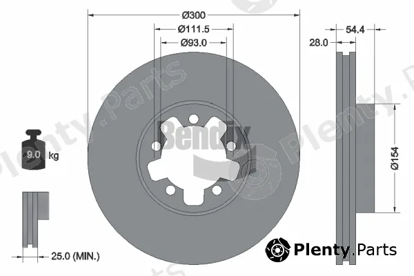 BENDIX Braking BDS1288 — Brake Disc