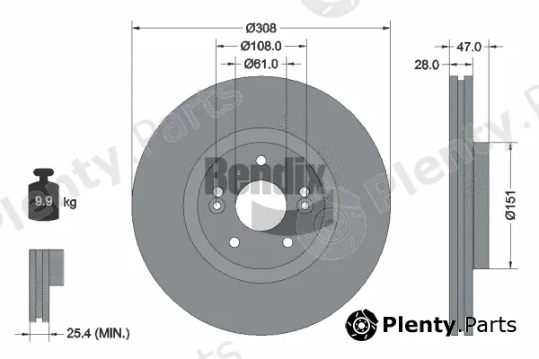 BENDIX Braking BDS1448 — Brake Disc