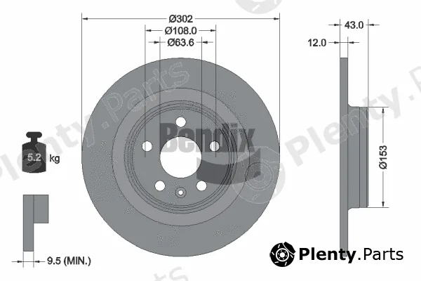 BENDIX Braking BDS1531HC — Brake Disc