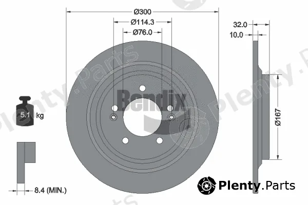 BENDIX Braking BDS2264 — Brake Disc