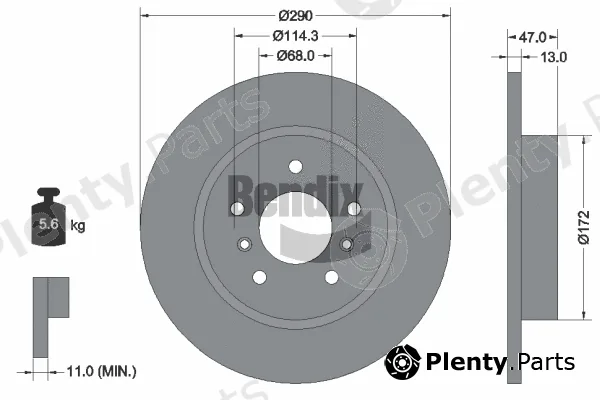 BENDIX Braking BDS1487 — Brake Disc
