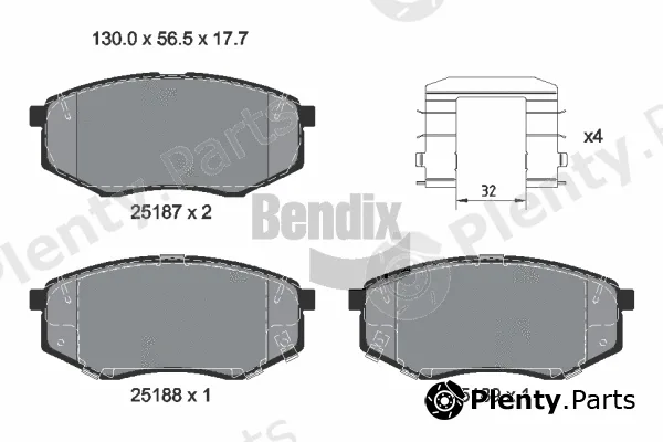 BENDIX Braking BPD1421 — Brake Pad Set, disc brake