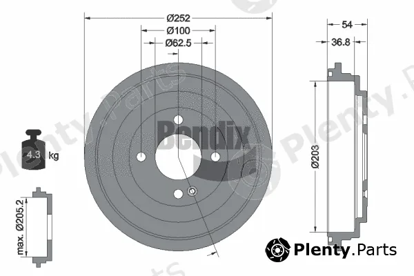BENDIX Braking BDM1167 — Brake Drum