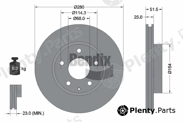 BENDIX Braking BDS2076 — Brake Disc