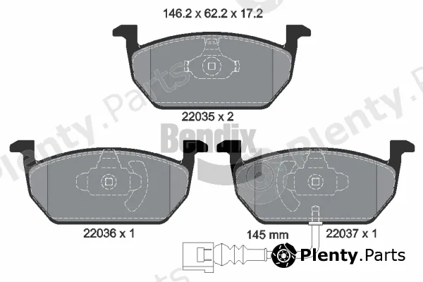 BENDIX Braking BPD1092 — Brake Pad Set, disc brake