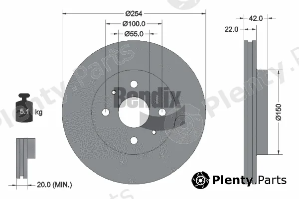 BENDIX Braking BDS1965 — Brake Disc