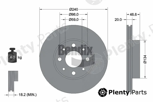 BENDIX Braking BDS2179 — Brake Disc