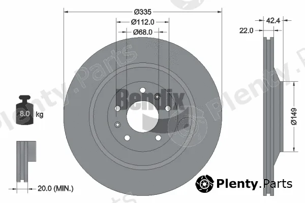 BENDIX Braking BDS1990HC — Brake Disc