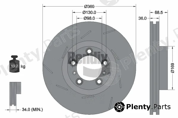 BENDIX Braking BDS2195LHC — Brake Disc