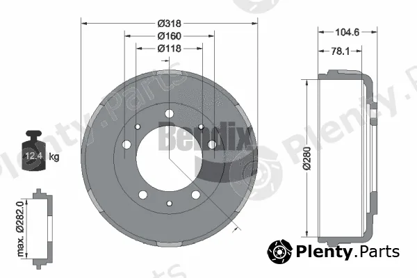 BENDIX Braking BDM1062 — Brake Drum