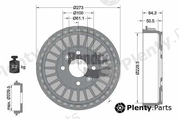 BENDIX Braking BDM1161 — Brake Drum