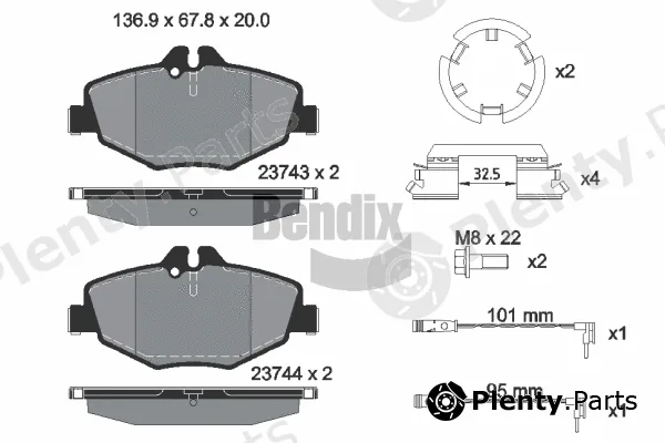 BENDIX Braking BPD1126 — Brake Pad Set, disc brake