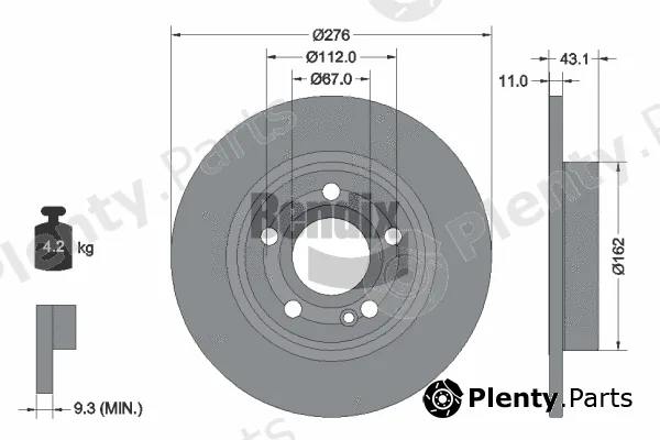 BENDIX Braking BDS2190 — Brake Disc