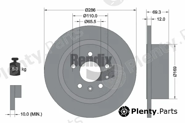 BENDIX Braking BDS1902 — Brake Disc