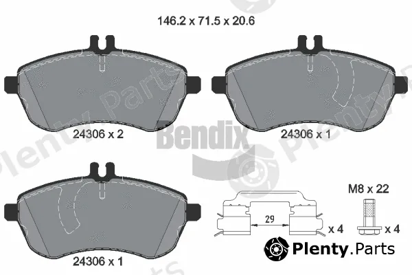 BENDIX Braking BPD1415 — Brake Pad Set, disc brake