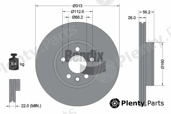 BENDIX Braking BDS1385HC — Brake Disc