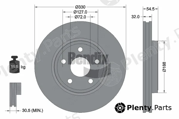 BENDIX Braking BDS2166 — Brake Disc