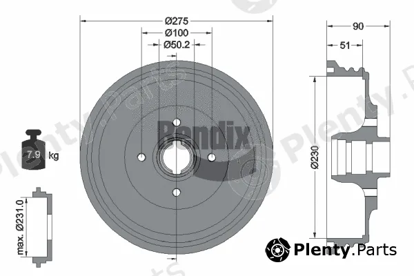 BENDIX Braking BDM1038 — Brake Drum