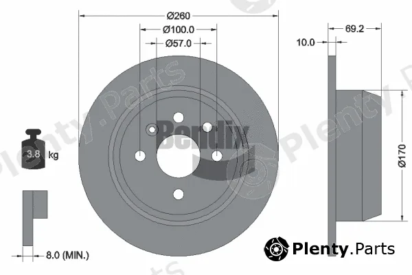BENDIX Braking BDS2059 — Brake Disc