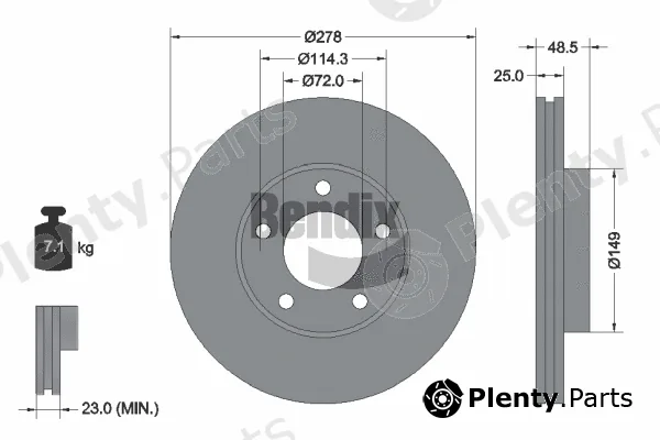 BENDIX Braking BDS1287 — Brake Disc