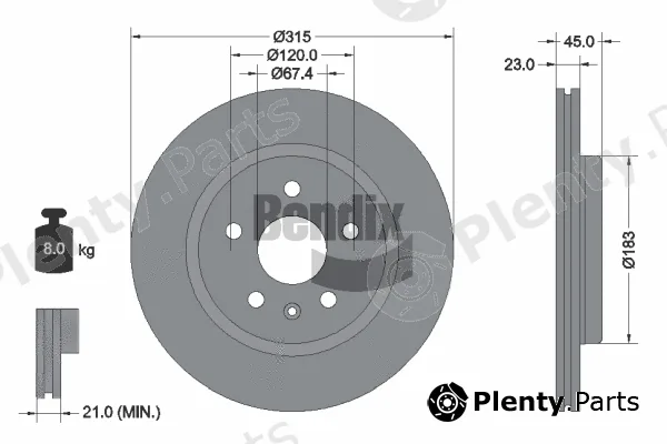 BENDIX Braking BDS2165 — Brake Disc