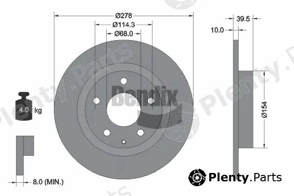 BENDIX Braking BDS1725 — Brake Disc