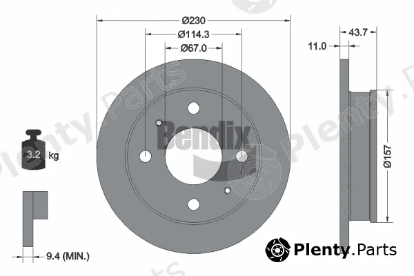 BENDIX Braking BDS2085 — Brake Disc