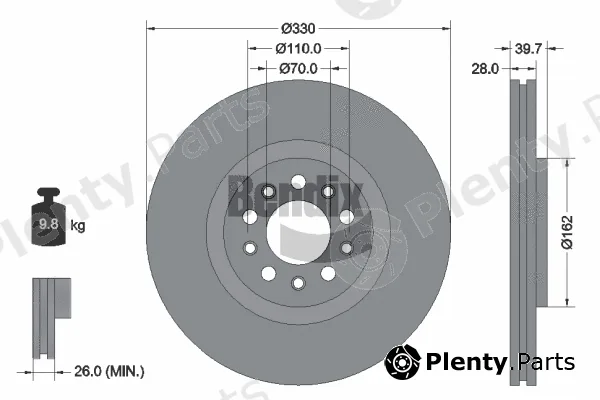 BENDIX Braking BDS1418 — Brake Disc