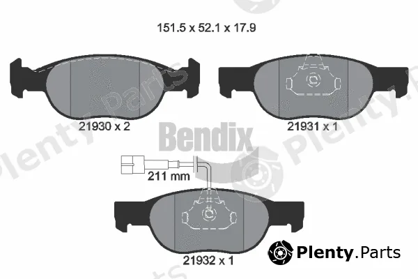 BENDIX Braking BPD1446 — Brake Pad Set, disc brake