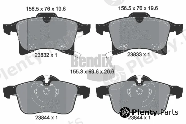 BENDIX Braking BPD1022 — Brake Pad Set, disc brake