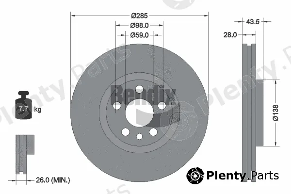 BENDIX Braking BDS1090 — Brake Disc