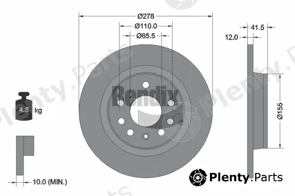 BENDIX Braking BDS1181 — Brake Disc