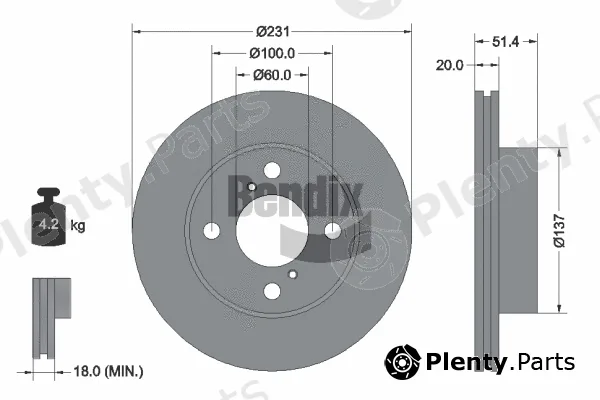 BENDIX Braking BDS1748 — Brake Disc